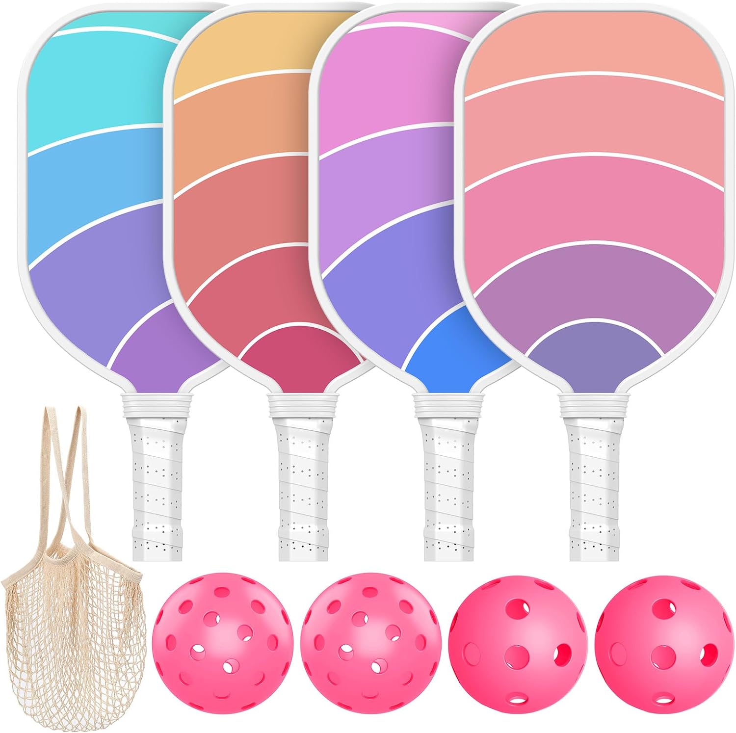 Pickleball Paddles Set USAPA Approved, Lightweight and Durable with Unique Design, USAPA Approved Pickleball Paddles Set of 4, 4 Pickleball Balls, Pickleball Bag, Pickleball Paddles (Dream)