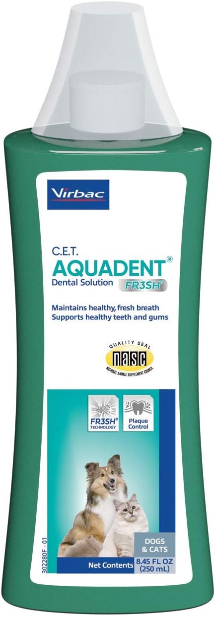 I use 3/4 capful with every water change ... our little furry guy doesn't mind the change in flavour to his water. Works great with the Virbac C.E.T chews I bought for him as well . This water treatment along with the chews cleared up his breath issues in about 3 days. Using both products going forward keeps his breath in check.