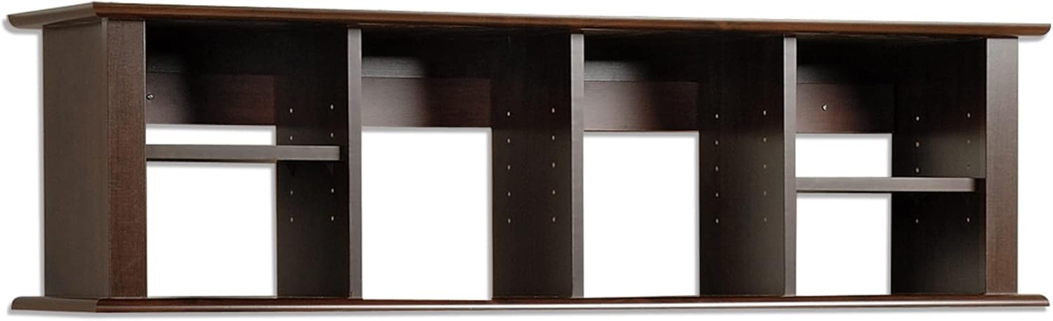 Prepac Wall Mounted Desk Hutch, 48 x 10.5, Espresso