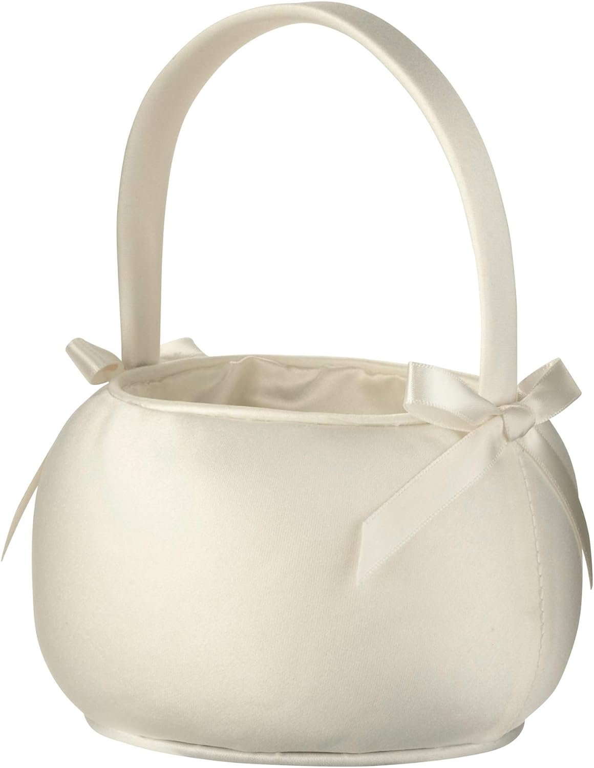 Lillian Rose Ivory Petite Satin Flower Girl Basket, 4.75