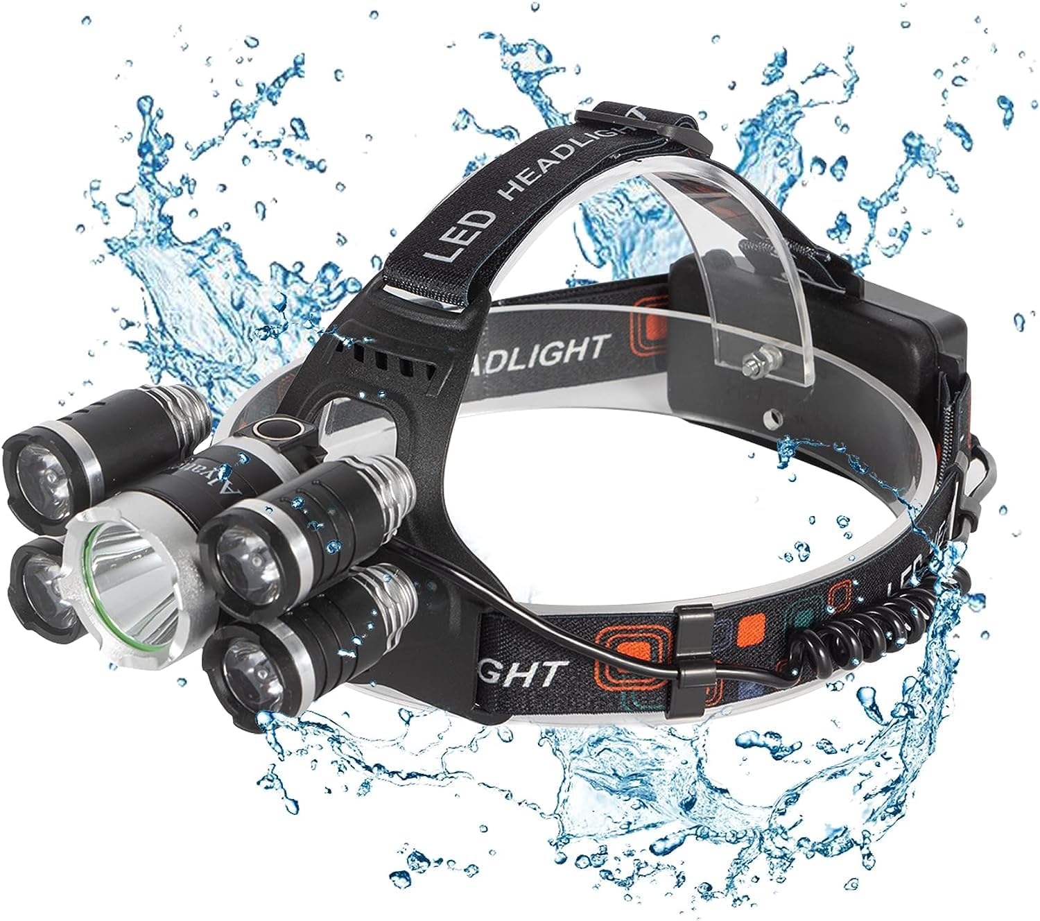 Headlamp Rechargeable USB LED Headlamp, Headlamps for Adults, 12000 Lumens Outdoor Headlamp Flashlight with Adjustable, 4 Modes Headlight for Camping, Hiking and Hunting