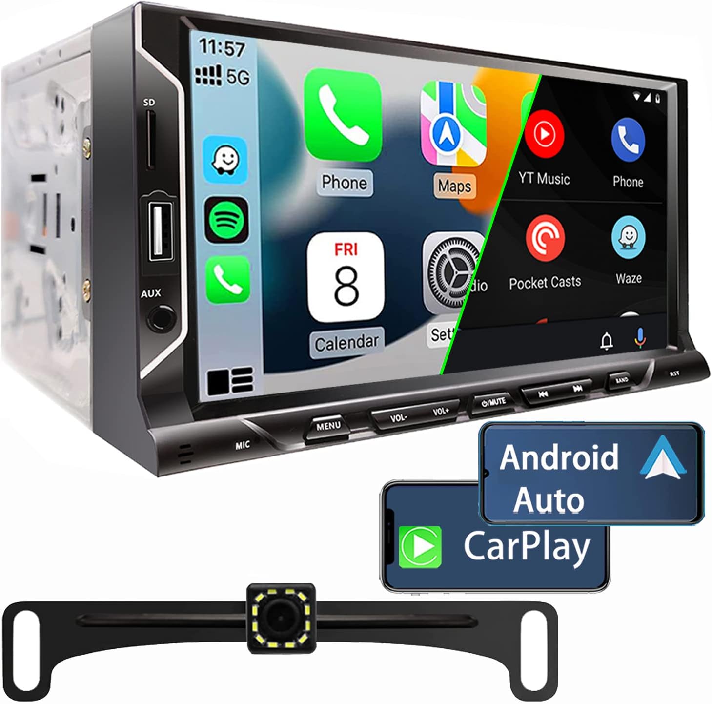 This is a must have. It has a 7" screen that allows you to easily see everything on the screen. It even comes with a backup camera so your able to easily see what your backing up into and how much space is left. It comes with a remote but can also work on your phone. It's easy to install in your vehicle.