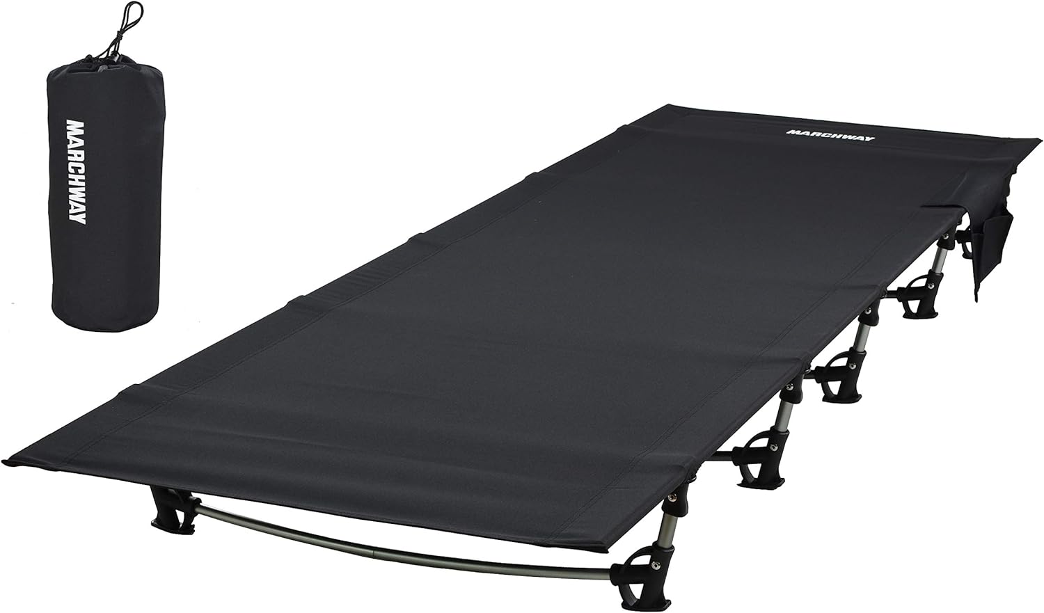 MARCHWAY Ultralight Folding Tent Camping Cot Bed, Portable Compact for Outdoor Travel, Base Camp, Hiking, Mountaineering, Lightweight Backpacking (Black)