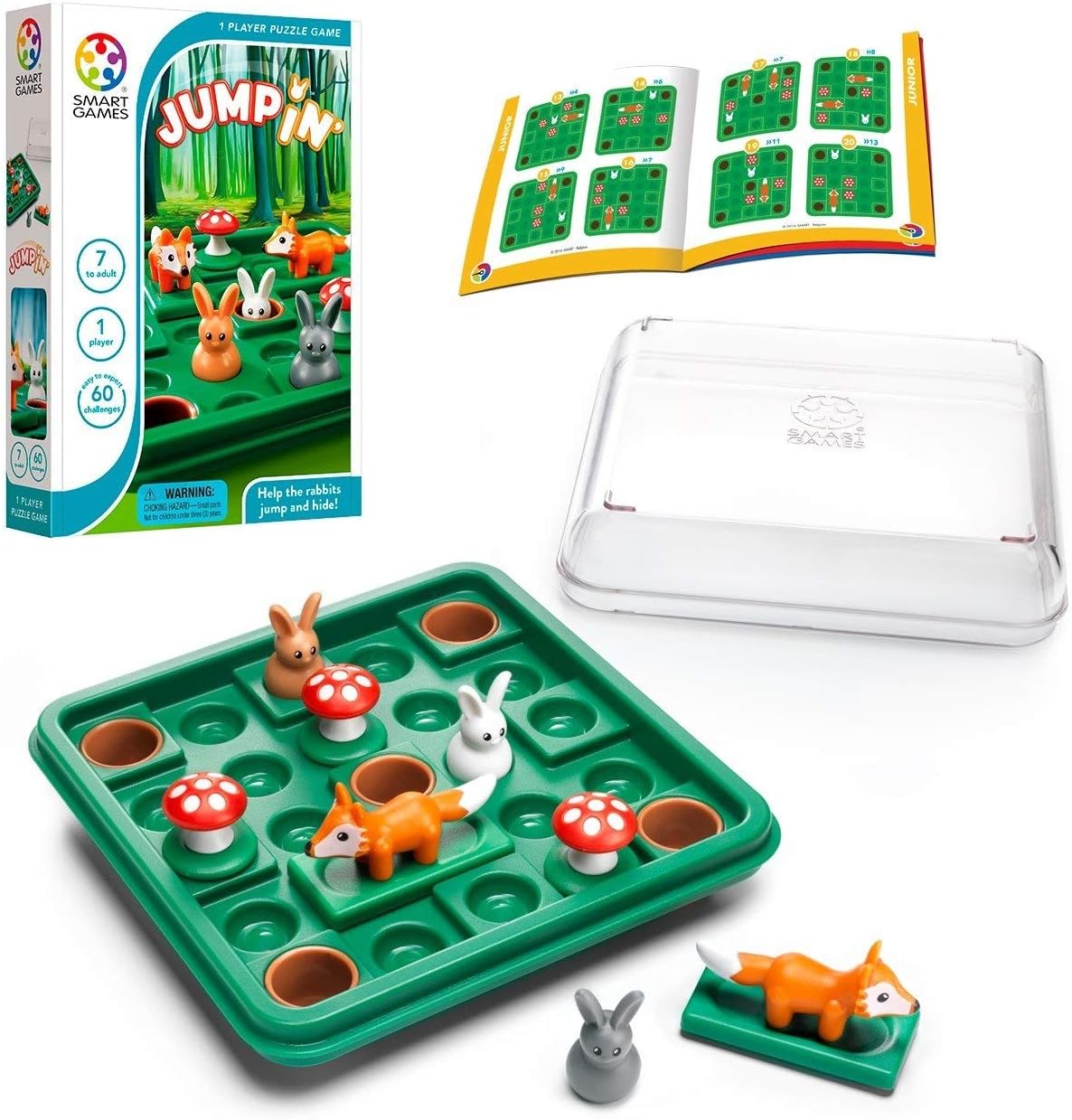 SmartGames Jump in, a Cognitive Skill-Building Travel Puzzle Game for Kids and Adults Ages 7 & Up, 60 Challenges in Travel-Friendly Case.