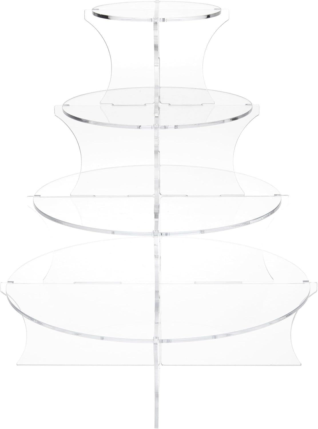 Plymor Clear Acrylic Graduated 4-Tiered Round Display Riser, 11.5 H x 10 W