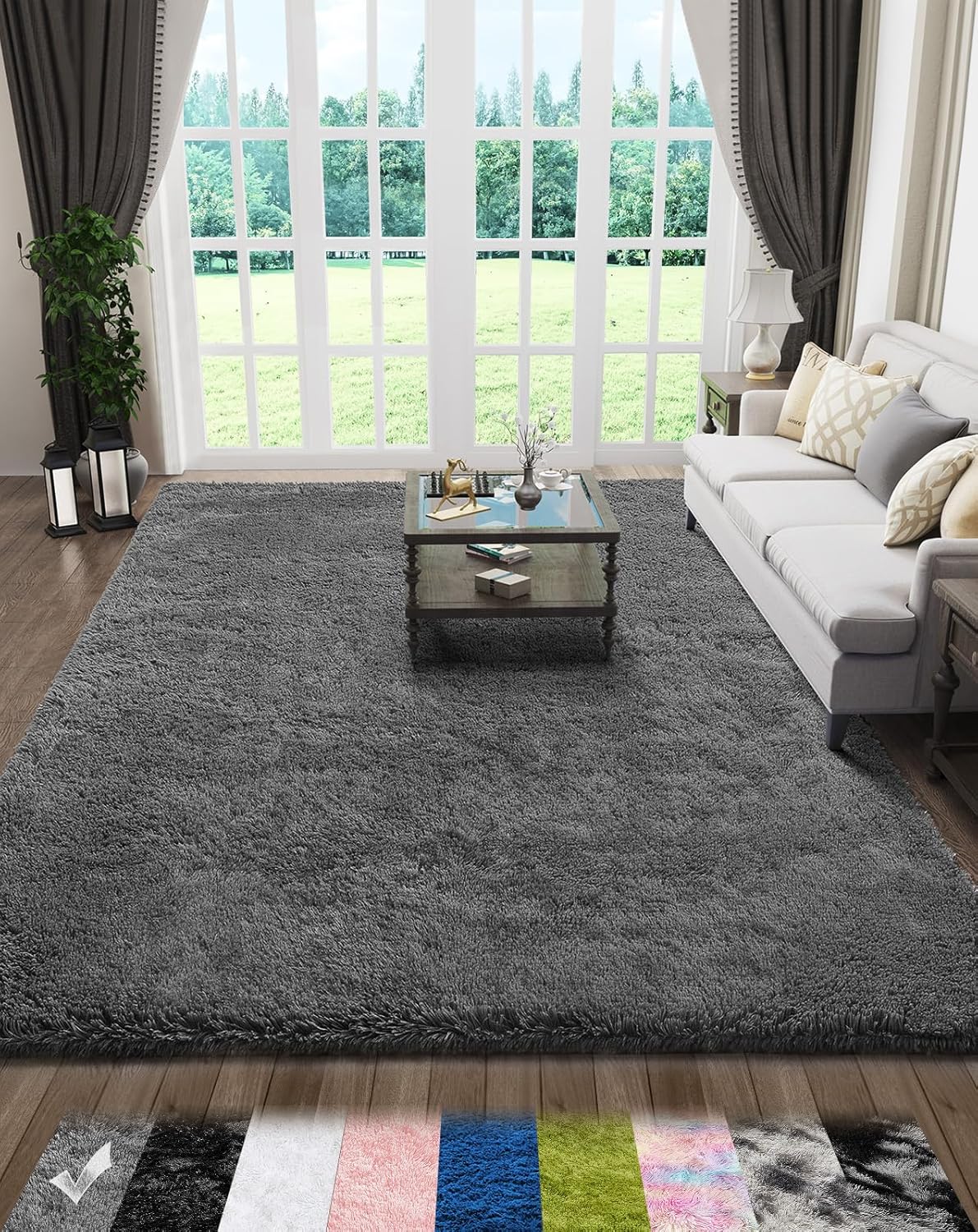 Ophanie 5x7 Area Rugs for Living Room Grey, Fluffy Shag Large Fuzzy Plush Soft Throw Rug, Gray Large Shaggy Floor Big Carpets for Bedroom, Kids Home Decor Aesthetic, Nursery