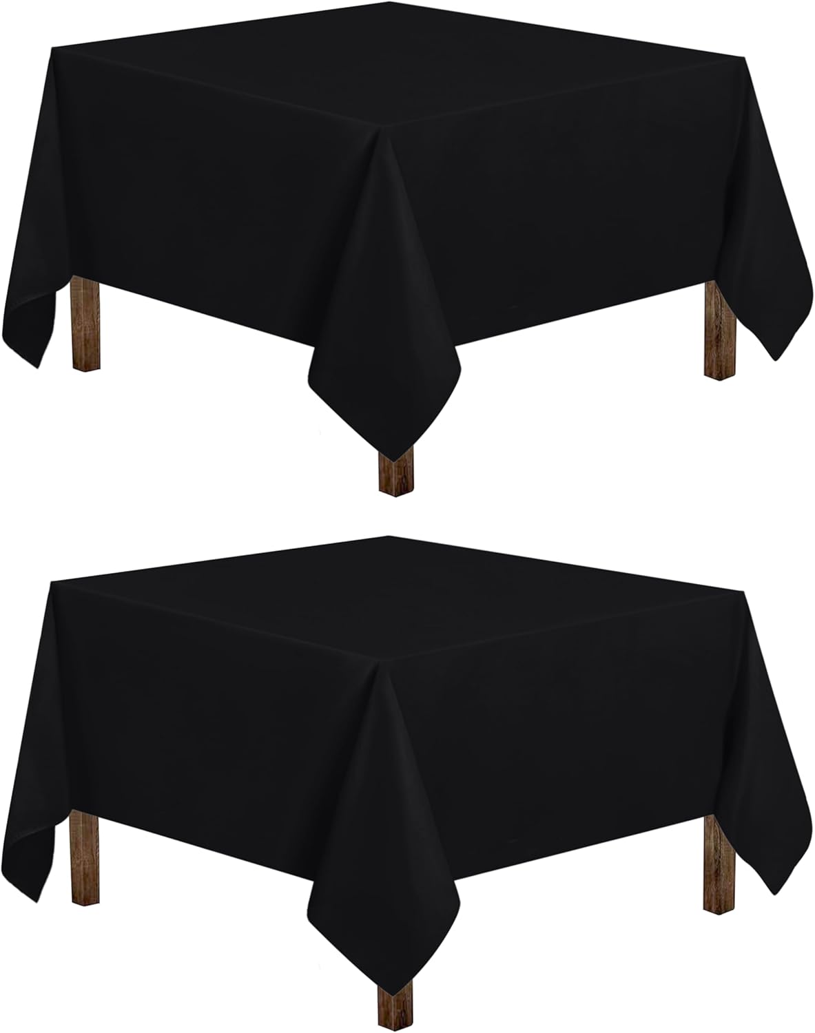 Utopia Kitchen Square Table Cloth 2 Pack [60x60 Inches, Black] Tablecloth Machine Washable Fabric Polyester Table Cover for Dining, Buffet Parties, Picnic, Events, Weddings and Restaurants