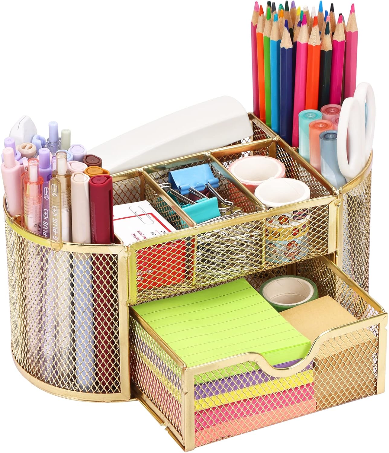 EOOUT Gold Desk Organizers, Desk Accessories Cute Office Supplies for Women Desk