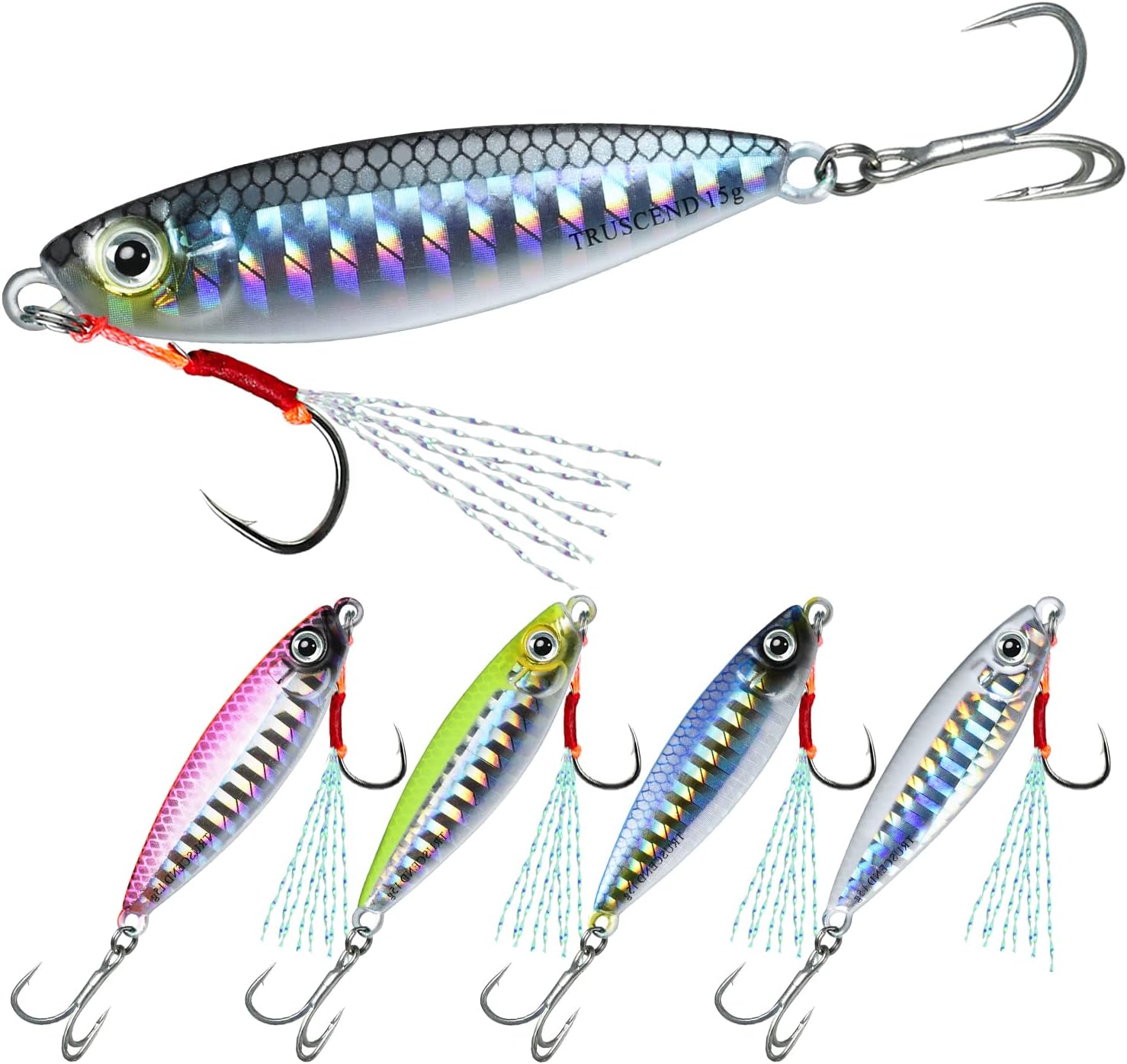 TRUSCEND Valuable Fishing Spoons of Captain's Favorite, Shiny Saltwater Jigs Perfect for Predators, Great-Action Micro Jigs to Catching More Fish, Durable and Well-Made Freshwater Bass Fishing Lures