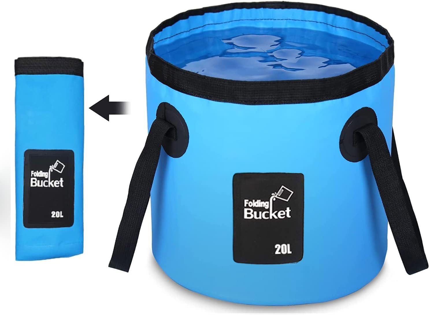 Collapsible Bucket, Esthesia 5 Gallon Bucket Multifunctional Portable Collapsible Wash Basin Folding Bucket Water Container Fishing Bucket for Travelling Camping Hiking Fishing Gardening