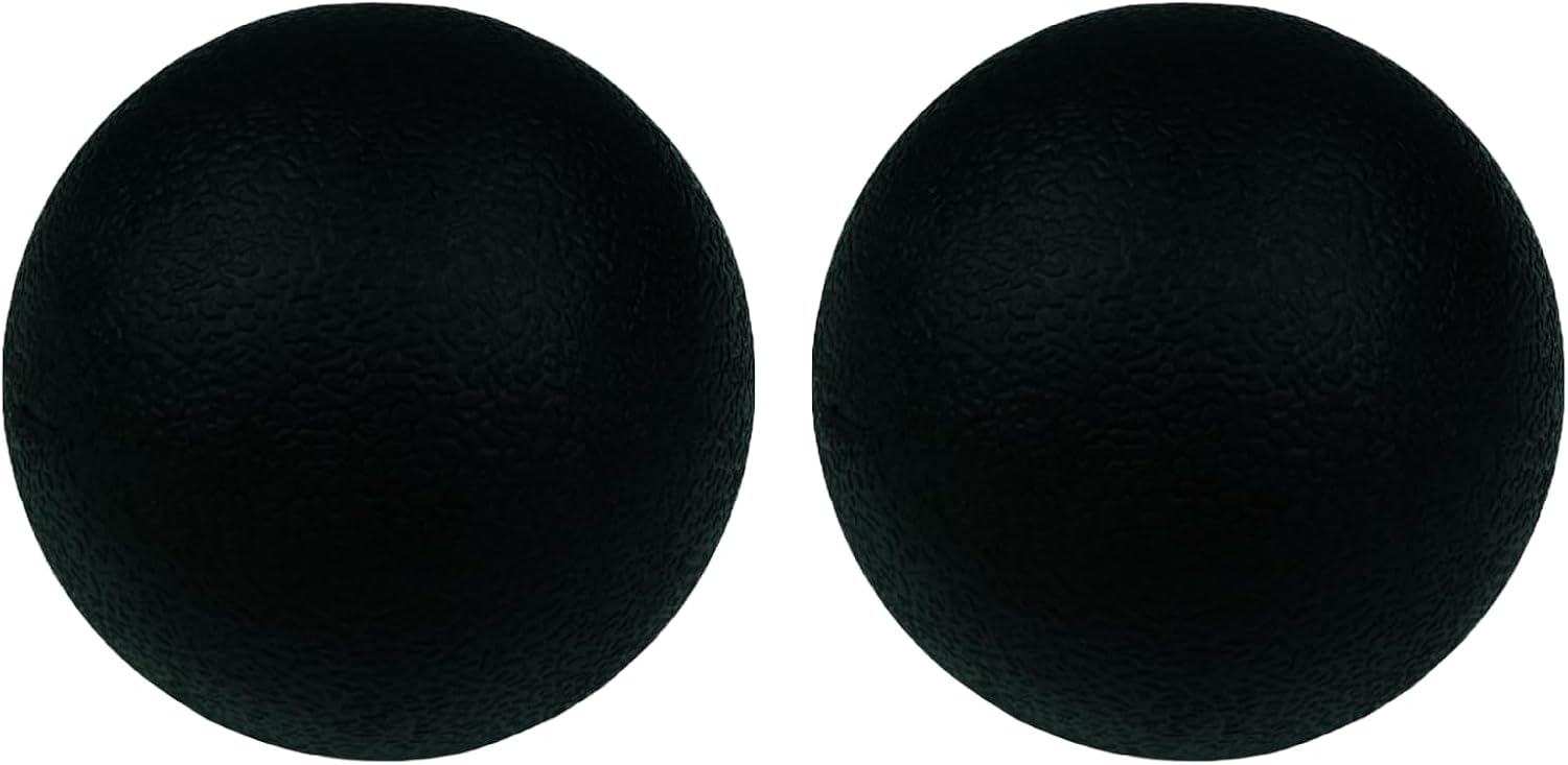 Hard Massage Ball Lacrosse Ball. Firm Trigger Point Ball for Yoga Physical Therapy Myofascial Release Muscle Relaxer Acupoint Massage (2 Pack) (Black)