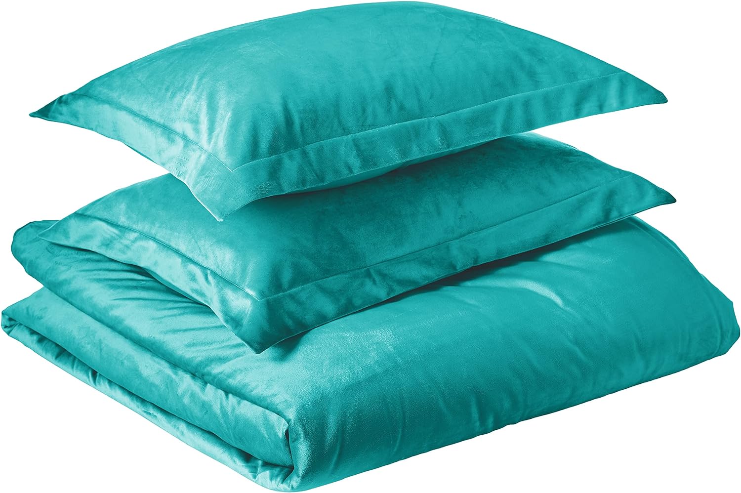 Venice Velvet Oversized Solid Duvet Set, Queen, Teal, Model Number: VENICEDUVEQUTEA