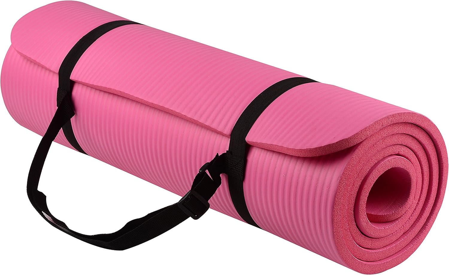 Signature Fitness All Purpose 1/2-Inch Extra Thick High Density Anti-Tear Exercise Yoga Mat with Carrying Strap with Optional Yoga Blocks, Multiple Colors