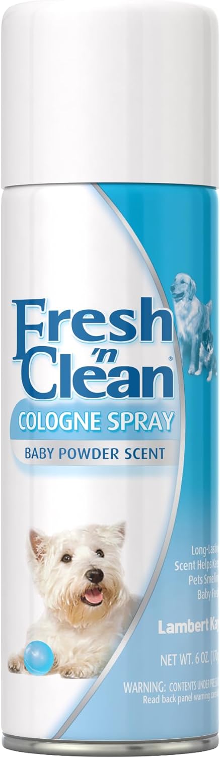 Pet-Ag Fresh n Clean Cologne Spray - Baby Powder Scent - 6 oz - Controls Odor & Keeps Dogs Smelling Fresh