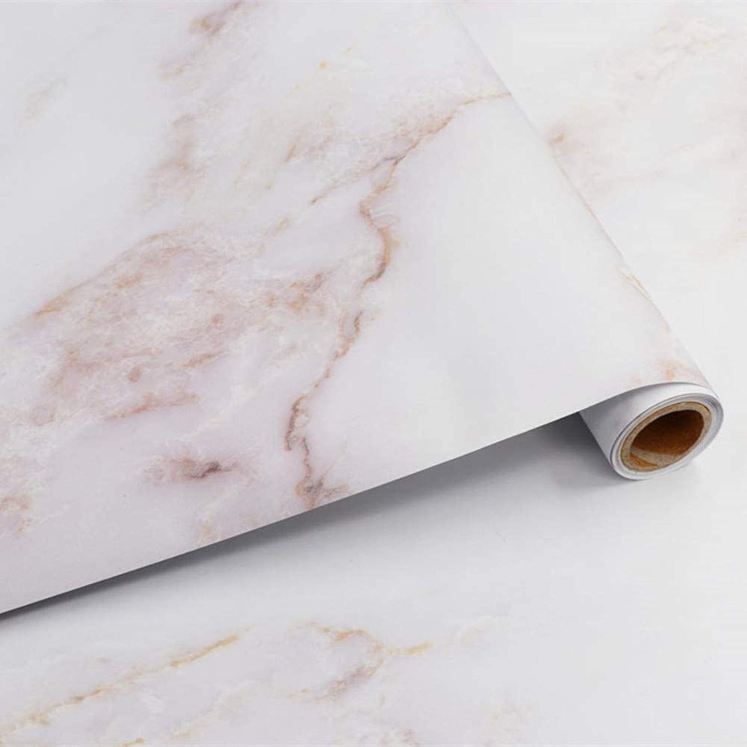 17.71 X 78.7 Marble Peel and Stick Countertops Gold White Counter Top Stick Paper Thick Cleanable Self Adhesive Removable Marble Wallpaper Furniture Decorate Vinyl Film Shelf Paper