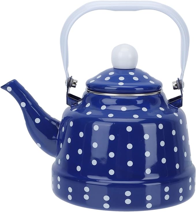 Teapot Polka Dot Handmade Ceramic Teapot Tea Kettle Coffee Pot Water Pot Vintage Tea Party Set Gift Stovetop Safe for Loose Tea 1. 7L