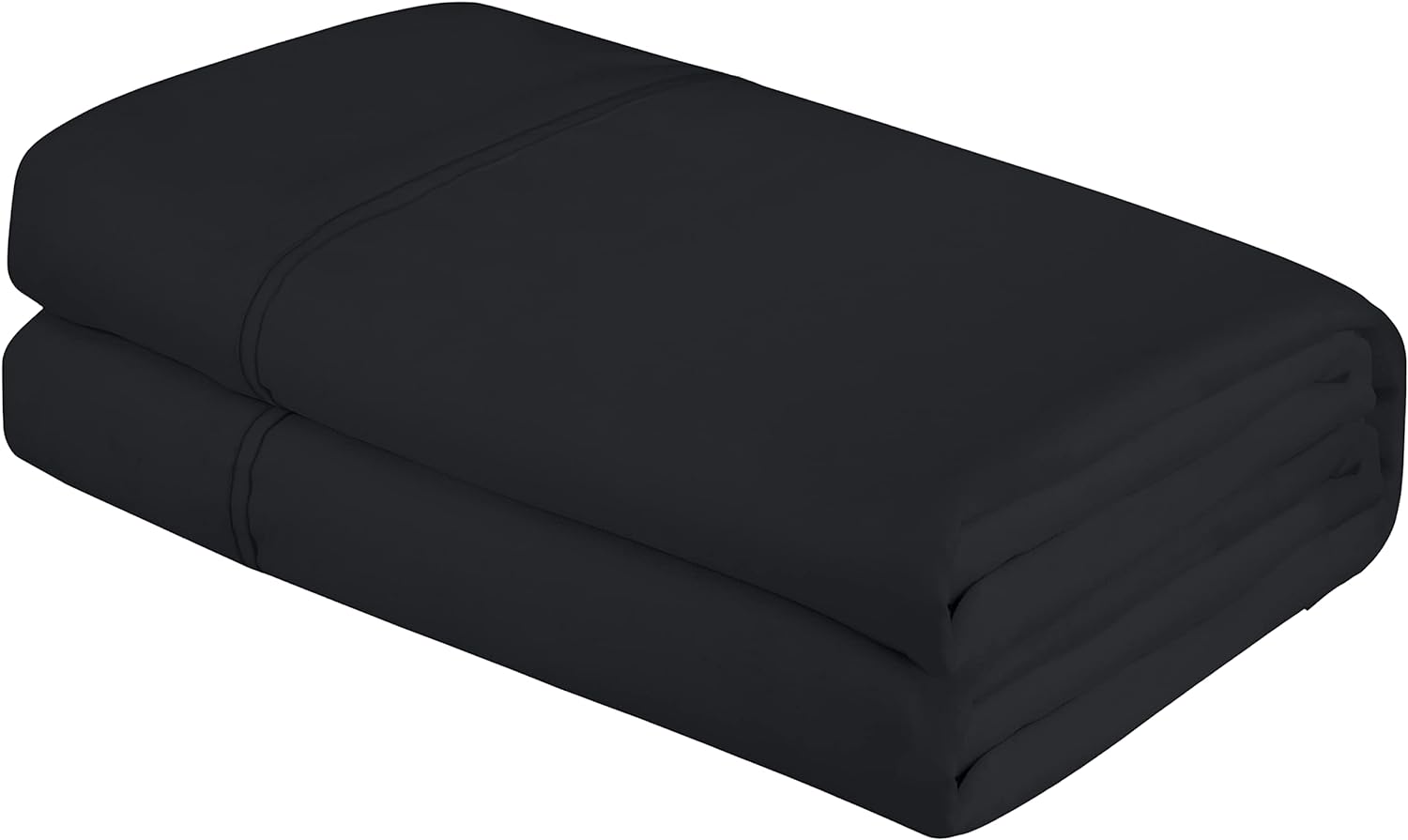 Royale Linens Full Size Flat Sheet Only - Brushed 1800 Microfiber - Ultra Soft & Breathable - Wrinkle & Stain Resistant - Hotel Quality Flat Sheet Sold Separately - Top Sheet for Bed - (Full, Black)