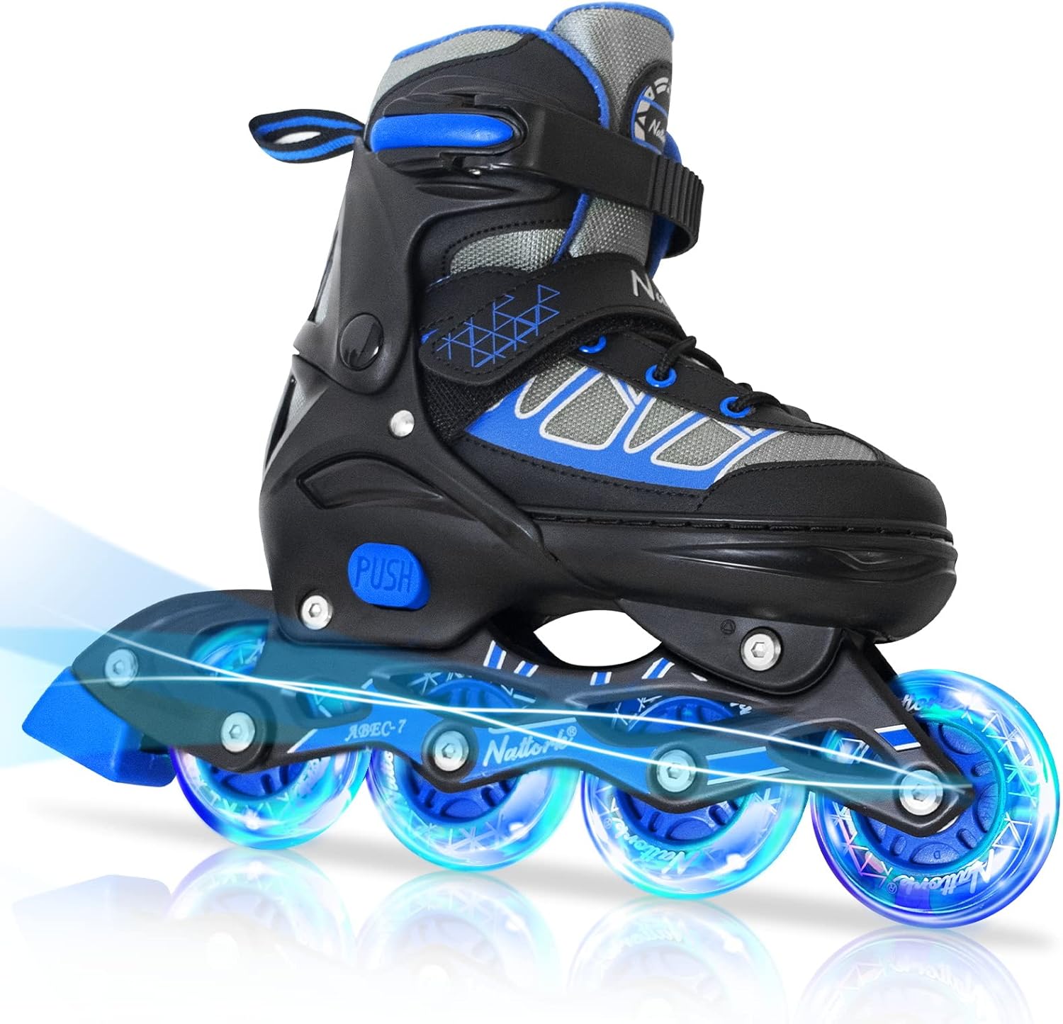 Nattork Kids Blades Roller for Boys Girls Women, 4 Sizes Adjustable Inline Skates with All Light up Wheels - Best Birthday Gift for Indoor Outdoor Sports