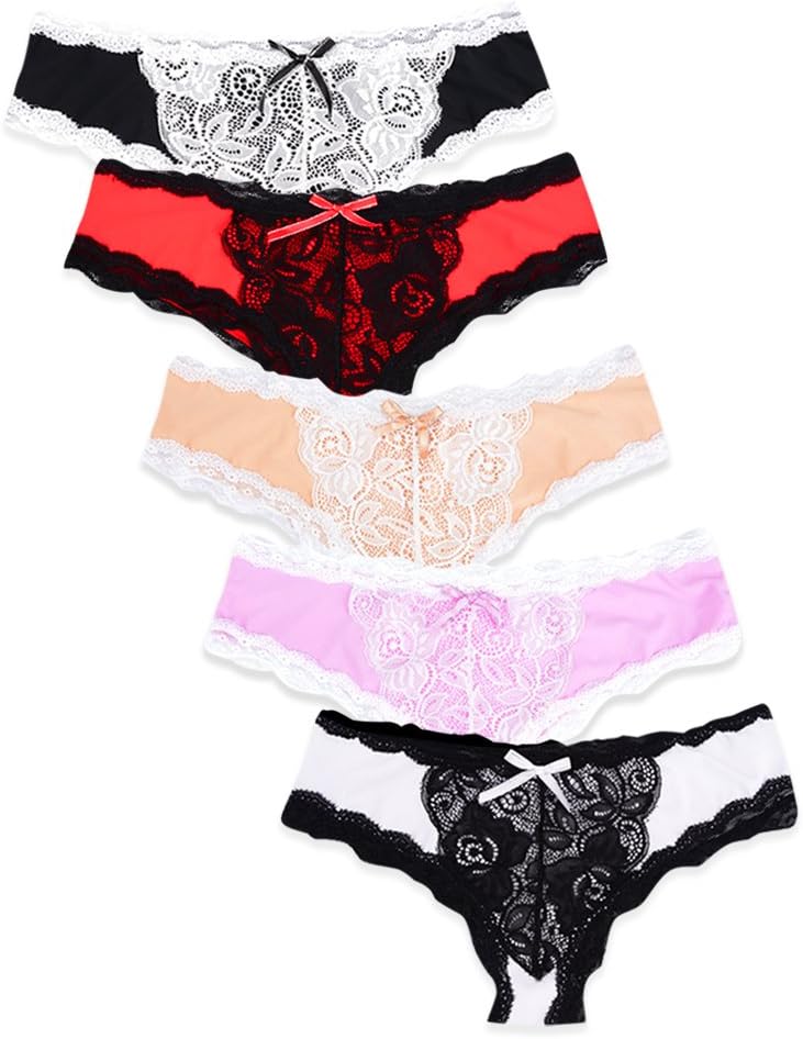 Women' Lace Underwear Sexy Soft Hipster Panties Comfort Bikini Underwear for Ladies