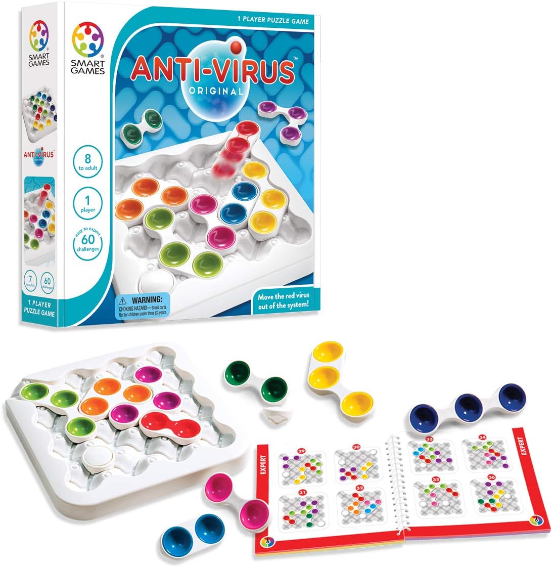 SmartGames Anti-Virus Sliding Puzzle Game with 60 Challenges Ages 6-Adult