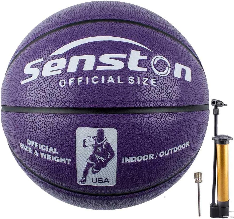 Senston Women Basketball Size 6, 28.5 Basketball Ball for Girls Womens, Outdoor/Indoor/Street Basketballs 28.5" with Pump