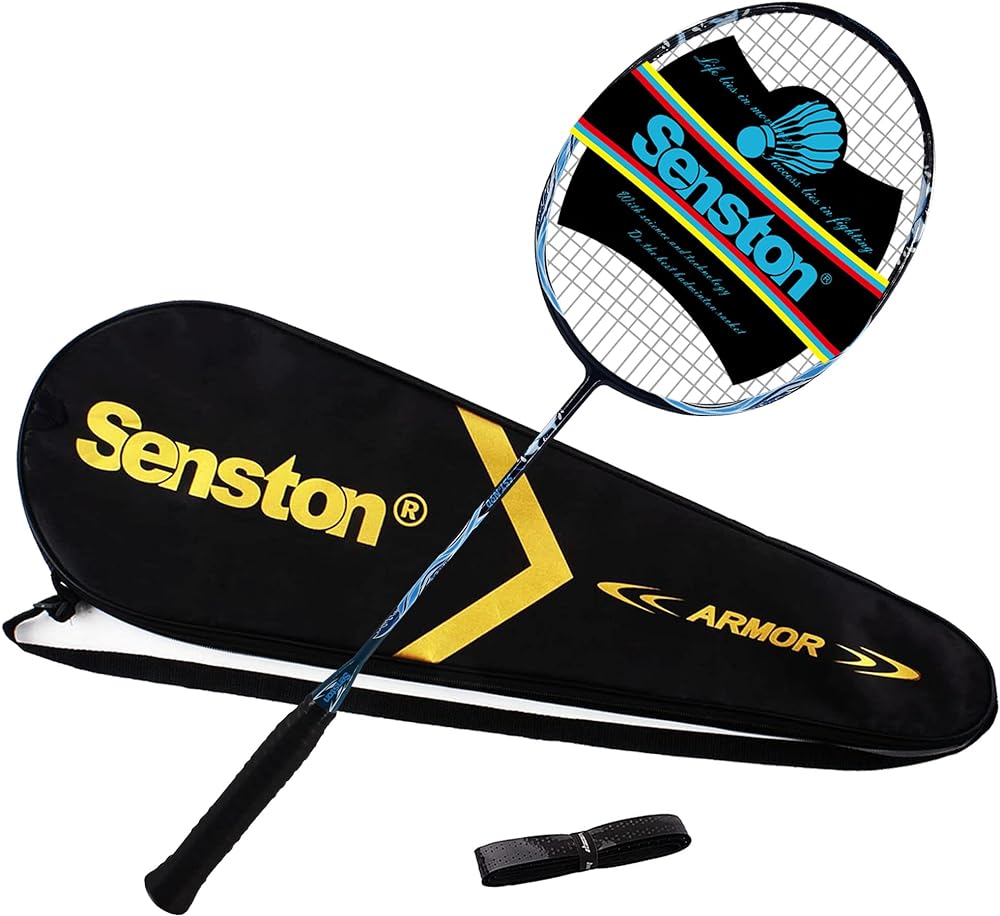 Senston N90 Badminton Racket, 6U Lightweight Badminton Racquet, Professional 100% Full Carbon Badminton Racket with Grip