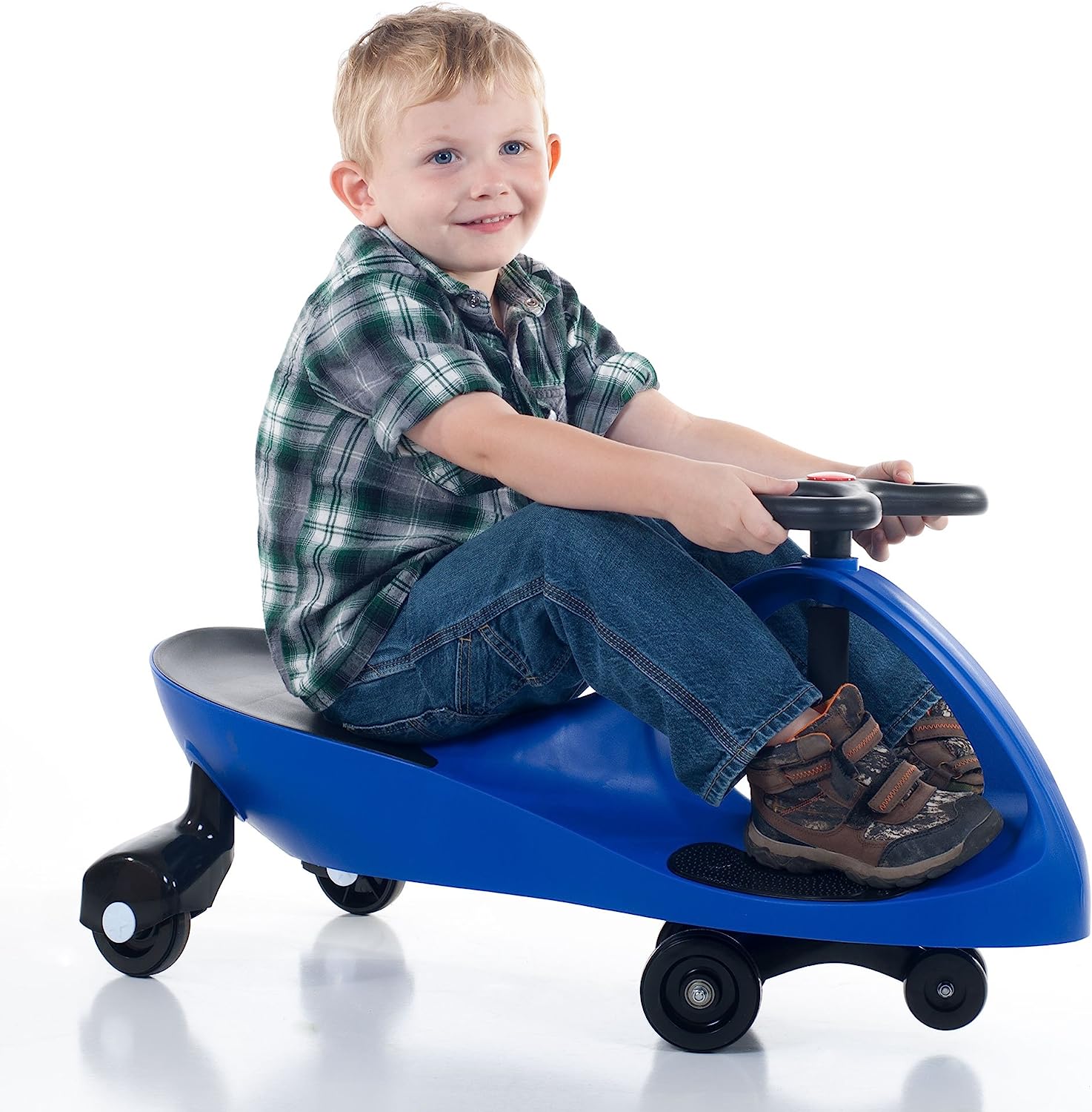 Police Wiggle Car Ride On Toy  No Batteries, Gears or Pedals  Twist, Swivel, Go  Outdoor Ride Ons for Kids 3 Years and Up by Lil Rider (Blue)