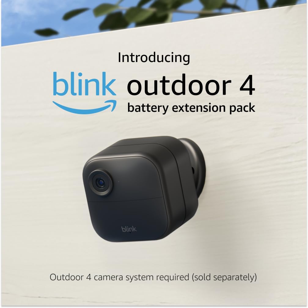 Introducing Blink Outdoor 4 Battery Extension Pack  Accessory for Outdoor 4 smart security camera, 4-year battery life, set up in minutes, batteries included