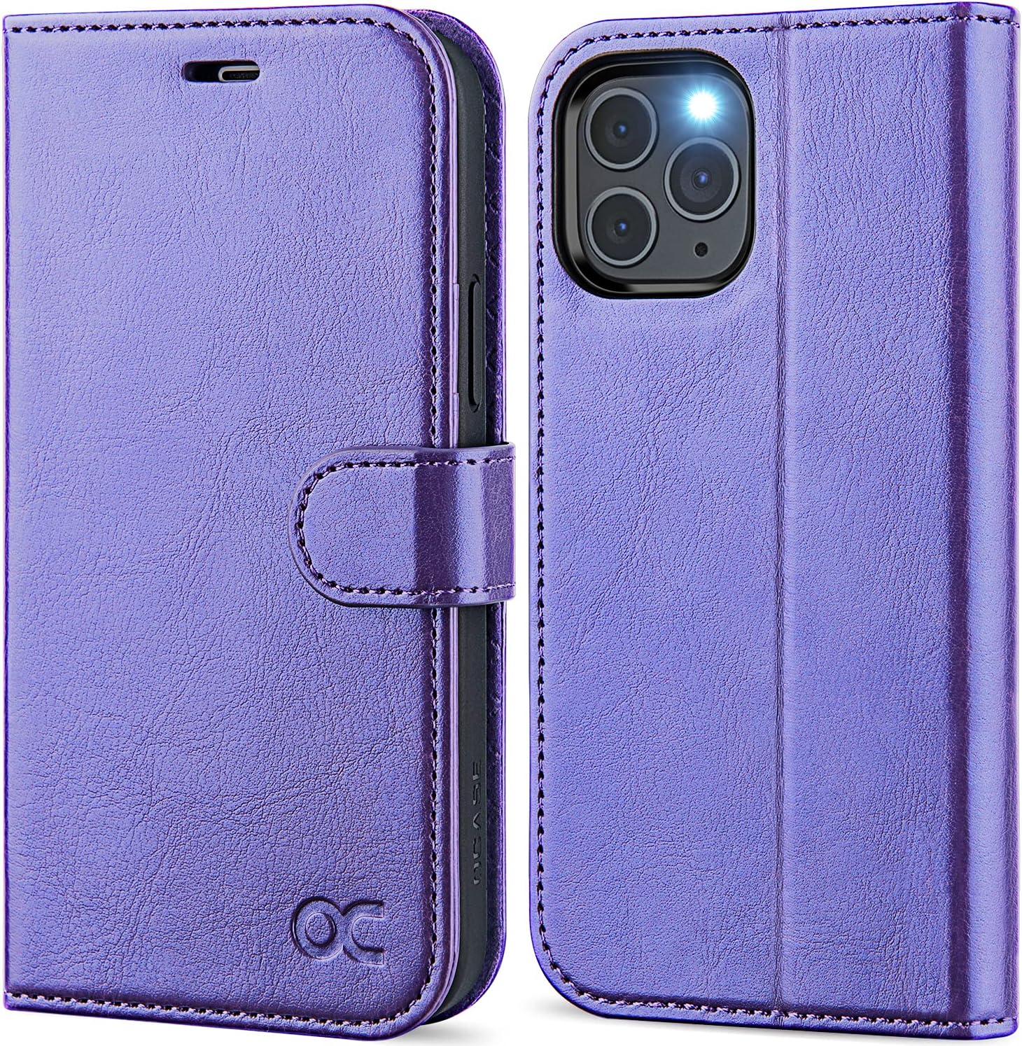 OCASE Compatible with iPhone 12 Case/Compatible with iPhone 12 Pro Wallet Case, PU Leather Flip Case with Card Holders RFID Blocking Kickstand Phone Cover 6.1 Inch (Purple)