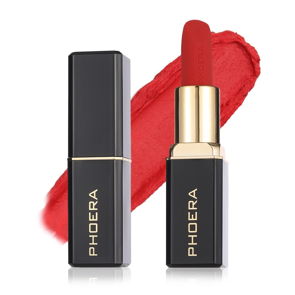 Phoera Non Transfer Lipstick Waterproof, smudge-proof and mask-proof feeling weightless Pigmented Formula Long-Lasting Lipstick That Are Mask, Water and Sweat Proof. (02 Lizzie)