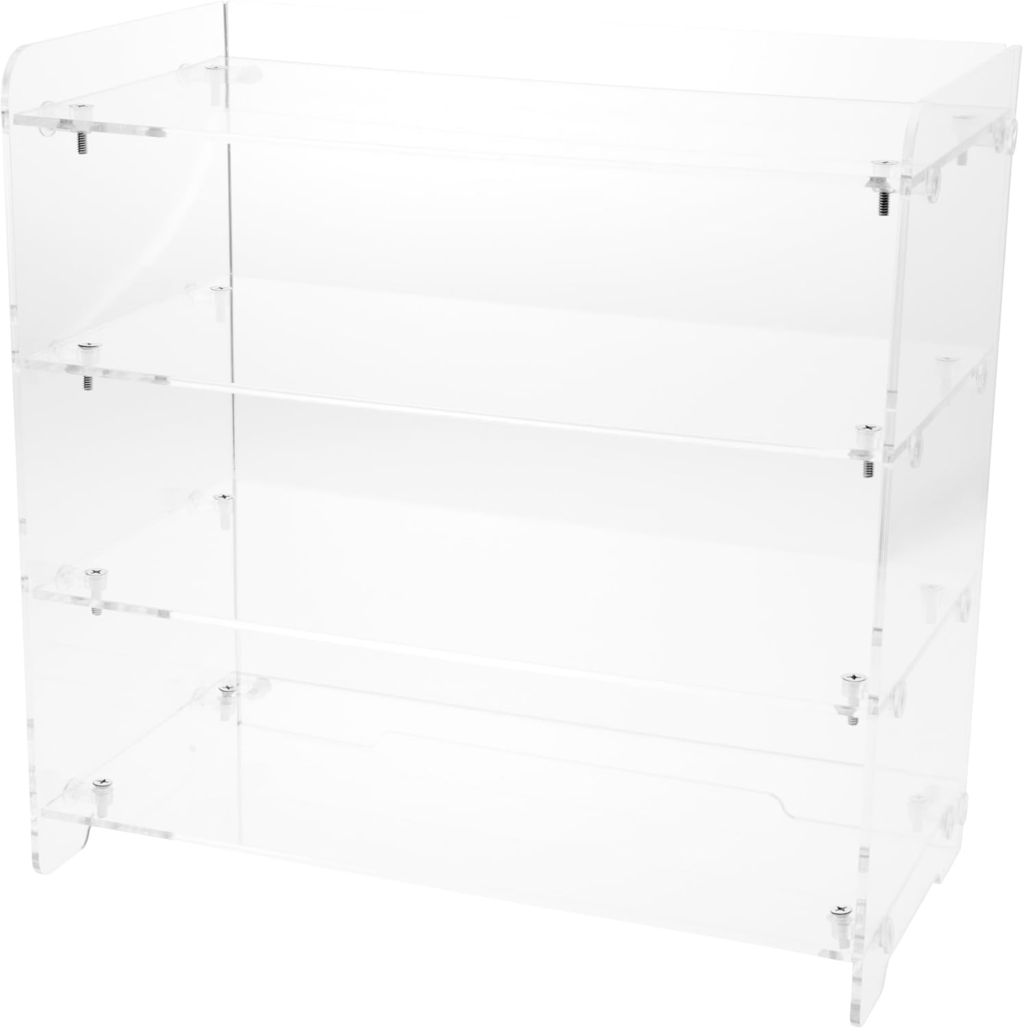 Plymor Clear Acrylic Straight Front 4-Shelf Display Unit, 18 H x 18.5 W x 9.75 D