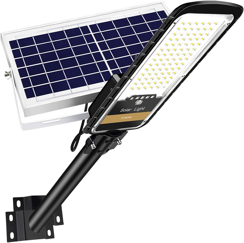 Solar Street Lights Outdoor Lamp, 16000lm IP67 Waterproof Light with Anti Broken Remote Control Mounting Bracket, Dusk to Dawn Security Led Flood Light for Yard, Garden, etc.