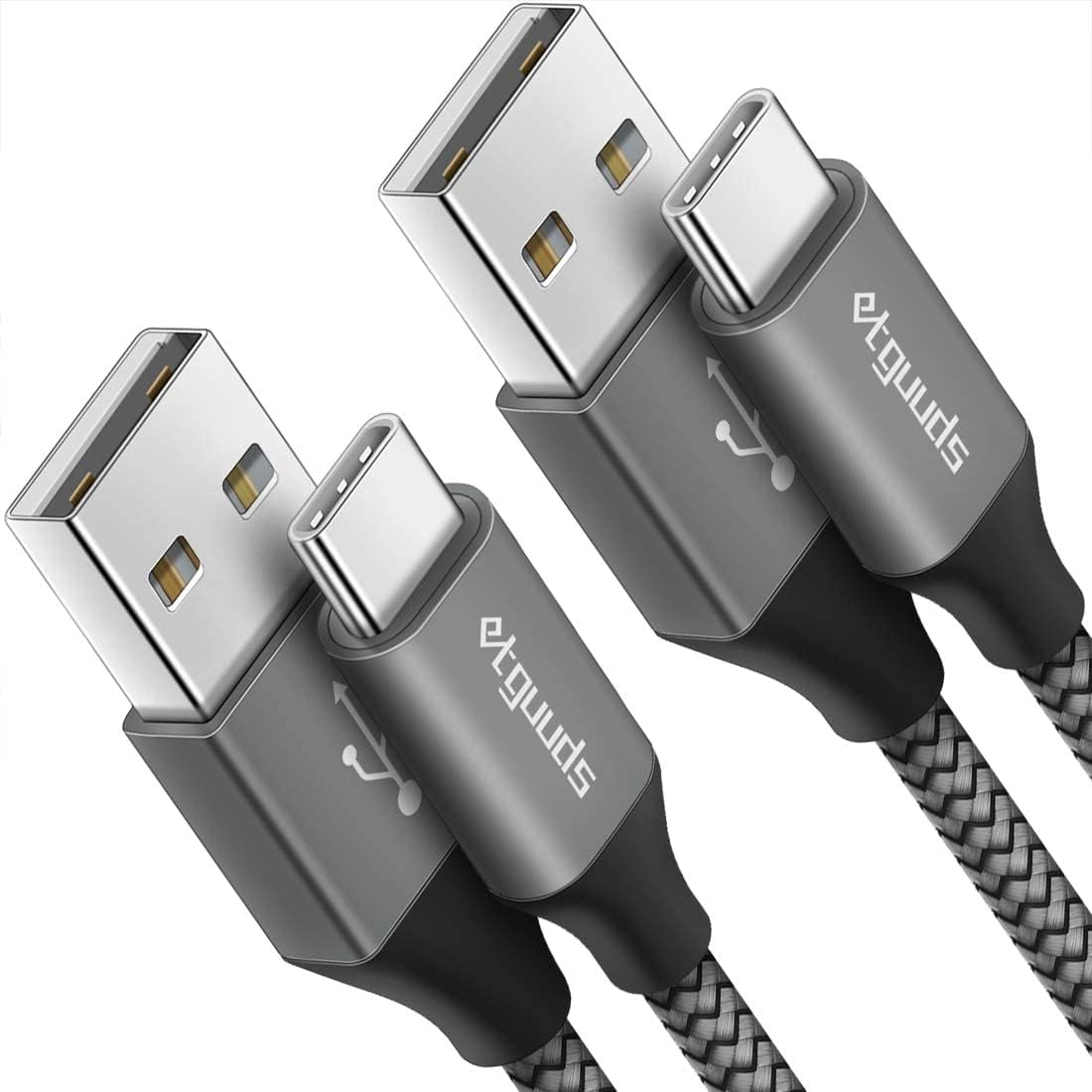 etguuds [4ft, 2-Pack USB C Cable 3A Fast Charge, USB A to Type C Charger Cord Braided for Samsung Galaxy A10e A11 A13 A03s A32 A50 A51 A52 A53 A71, S22 S21 S20 S10 S9 S10E, Note 20 10 9, Moto G7 G8