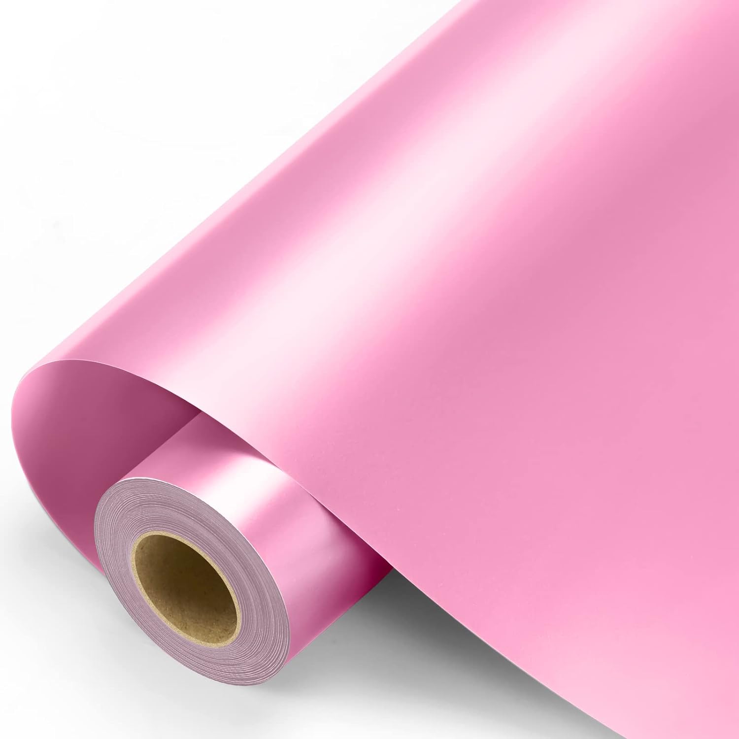 Pink Permanent Vinyl - 12x11FT Pink Adhesive Vinyl Roll for All Cutting Machine, Permanent Outdoor Vinyl for Decor Sticker, Car Decal, Scrapbooking, Signs, Glossy & Waterproof