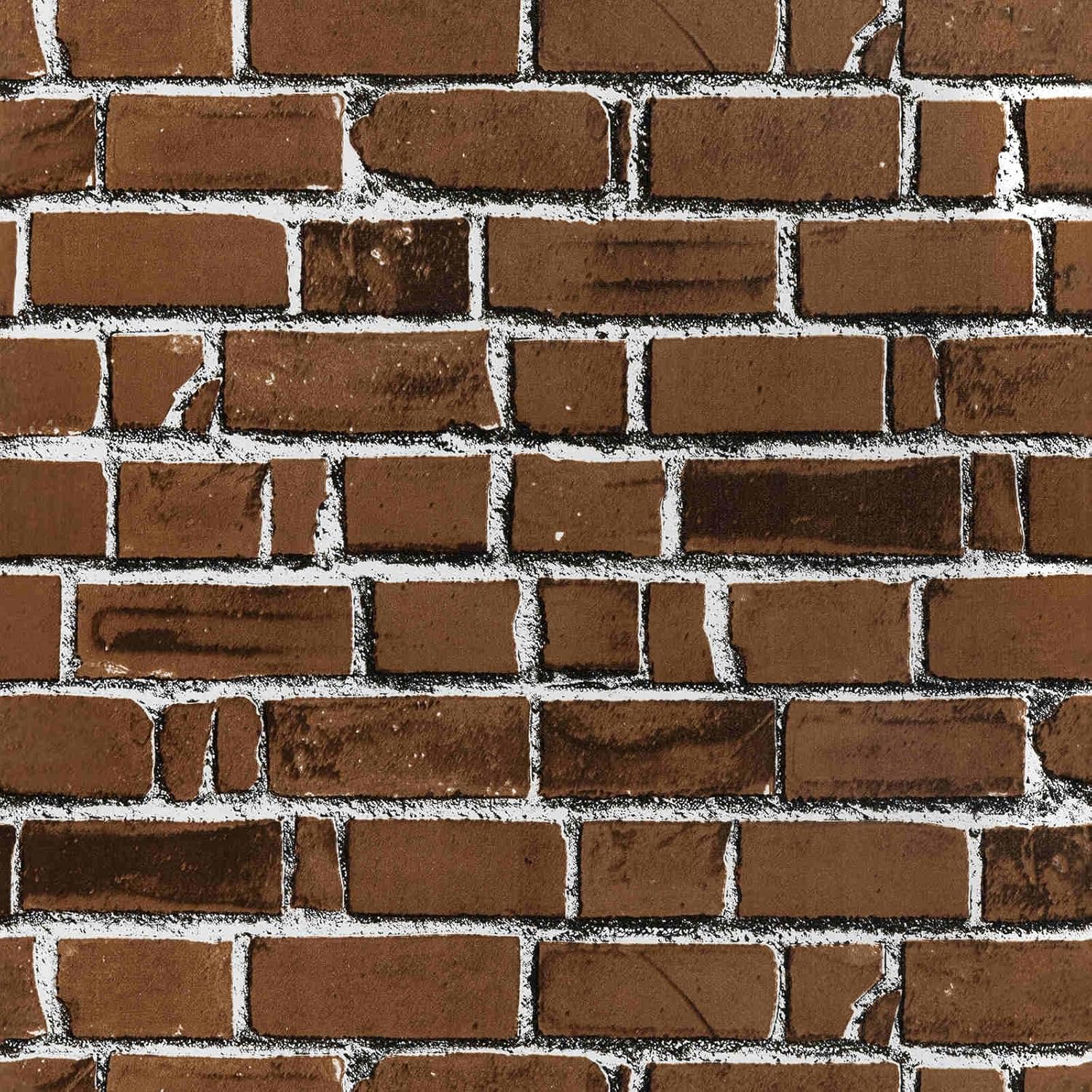 Brick Wallpaper Peel and Stick Backsplash, Vintage Faux Brick Contact Paper for Kitchen, Removable Coffee Brown Self Adhesive Wall Paper for Bedroom Fireplace Accent Wall 17.71 X 118