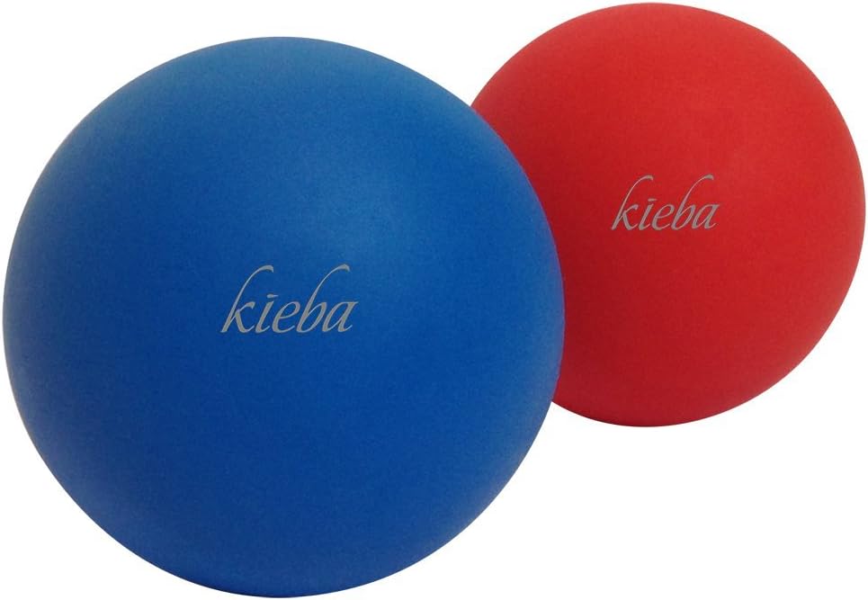 Massage Lacrosse Balls for Myofascial Release, Trigger Point Therapy, Muscle Knots, and Yoga Therapy. Set of 2 Firm Balls (Blue and Red)