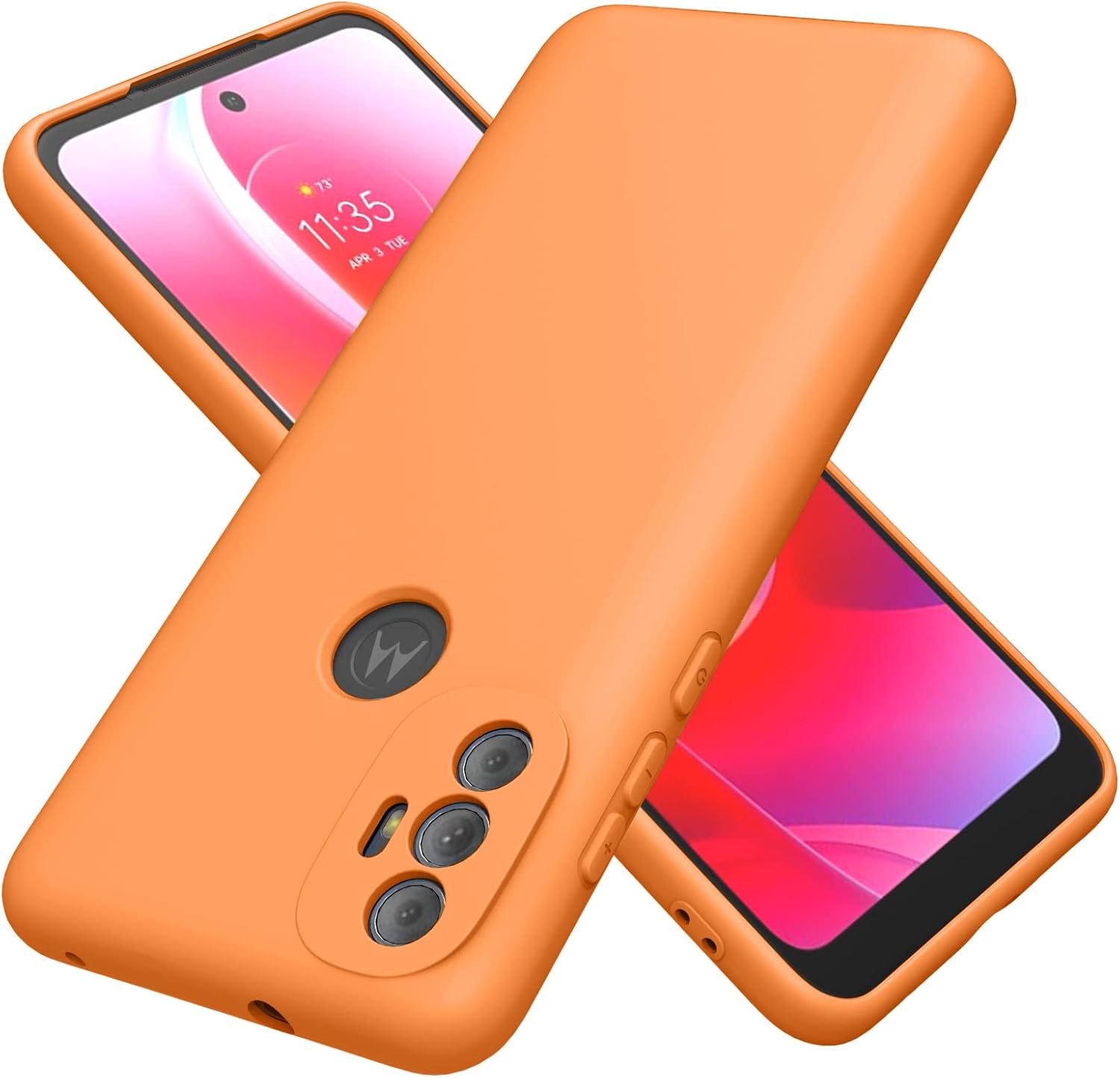 Weycolor for Moto G Power 2022 Case, Slim Soft Anti-Scratch Microfiber Lining Full-Body Protective Phone Case for Motorola Moto G Power 2022 (Orange)