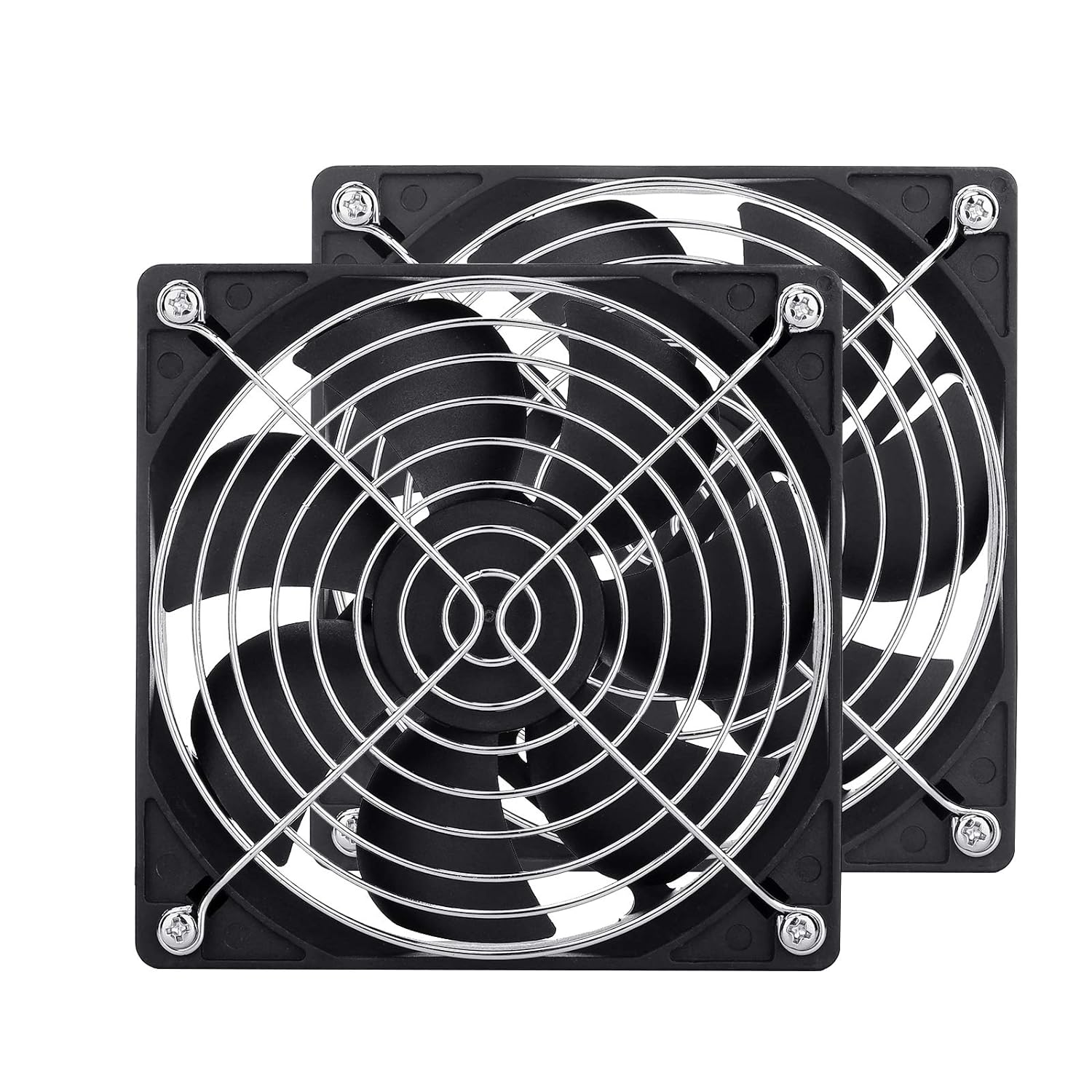 2-Pack 120mm Fan DC 12V Computer Fan 120mm x120mm x 25mm 2-Pin High Performance Cooling Fan