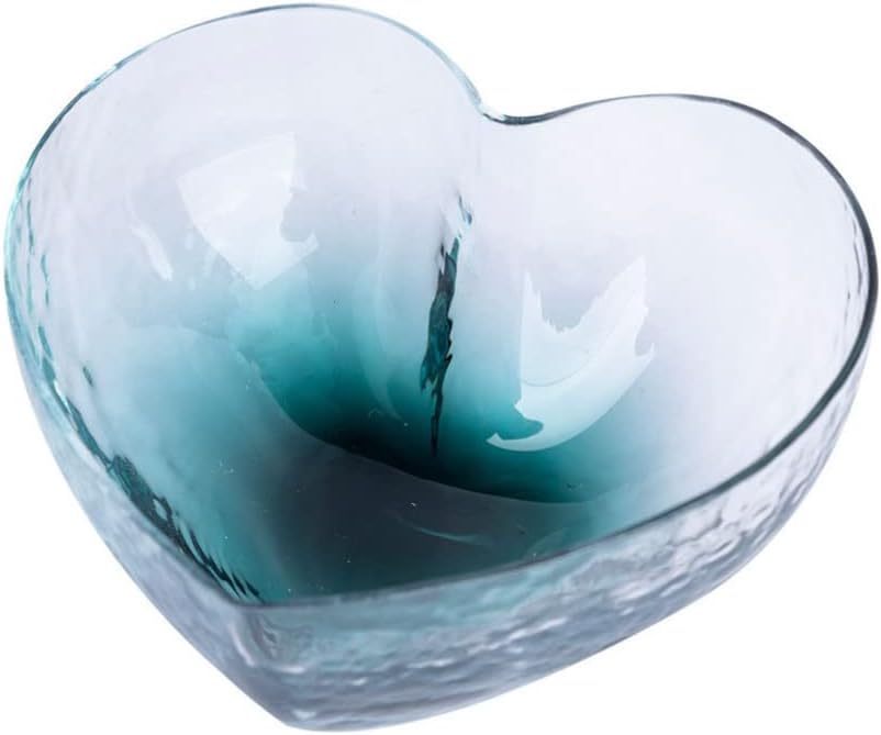 Cabilock Heart Shaped Bowl Glass Salad Bowl Fruit Candy Snack Bowl Food Serving Bowl Transparent Food Storage Container