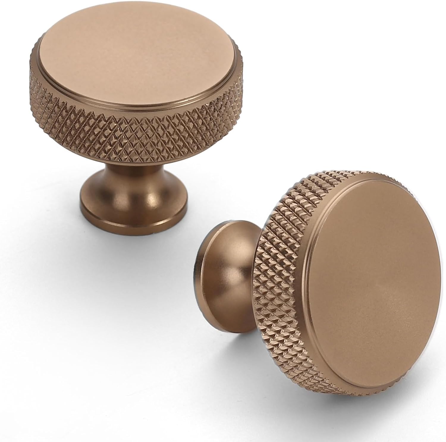 Asidrama 10 Pack Champagne Bronze Kitchen Cabinet Knobs Knurled Dresser Knobs Drawer Knobs Cabinet Hardware Aluminum Knobs for Dresser Drawers