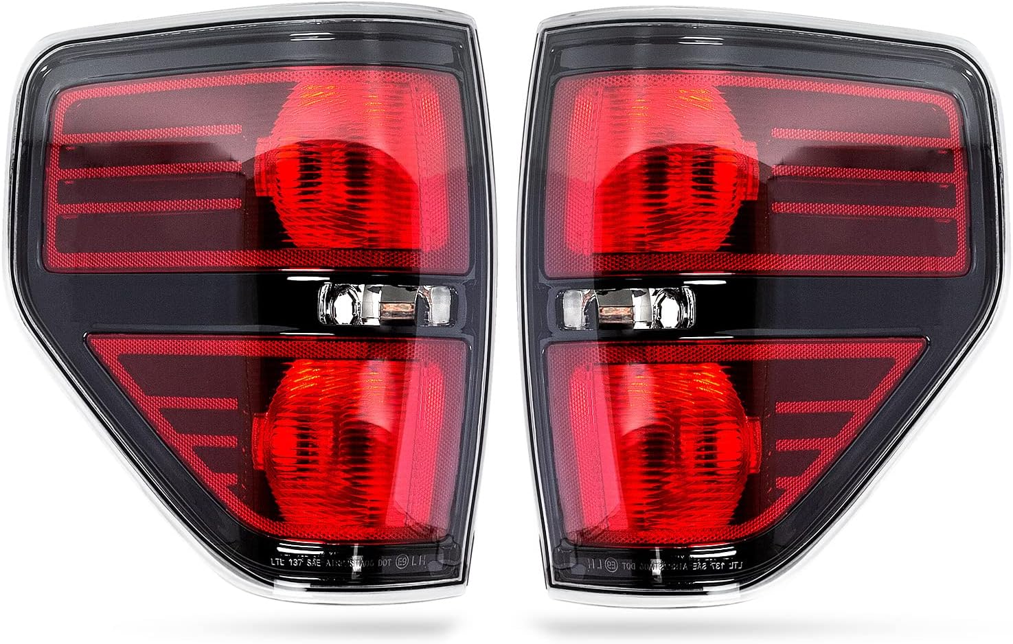 RANSOTO F150 Tail Light Compatible With 2009 2010 2011 2012 2013 2014 Ford F-150 Pickup Truck Smoked Rear Brake Lamp Replaces BL3Z13404AB (Passenger And Driver Side)