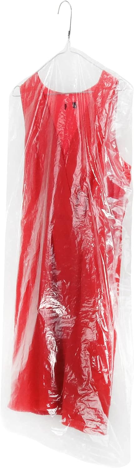 Hangerworld 50 Clear 42inch 80 Gauge Dry Cleaning Laundrette Polythylene Garment Clothes Cover Protector Bags