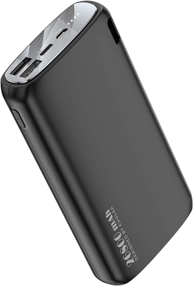 Kuulaa Portable Charger iPhone Power Bank 26800mAh Battery Pack Charger Portable Dual USB Output Portable Battery Charger Compatible with iPhone 15 14 13 12 11 Samsung S22 S21 Google iPad etc, Black