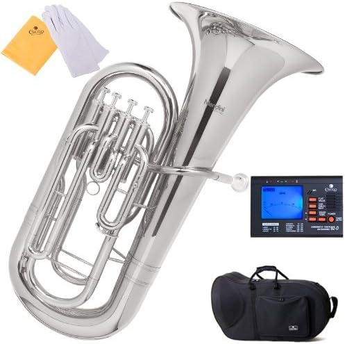 Mendini MEP-N Nickel Plated B Flat Euphonium with Stainless Steel Pistons