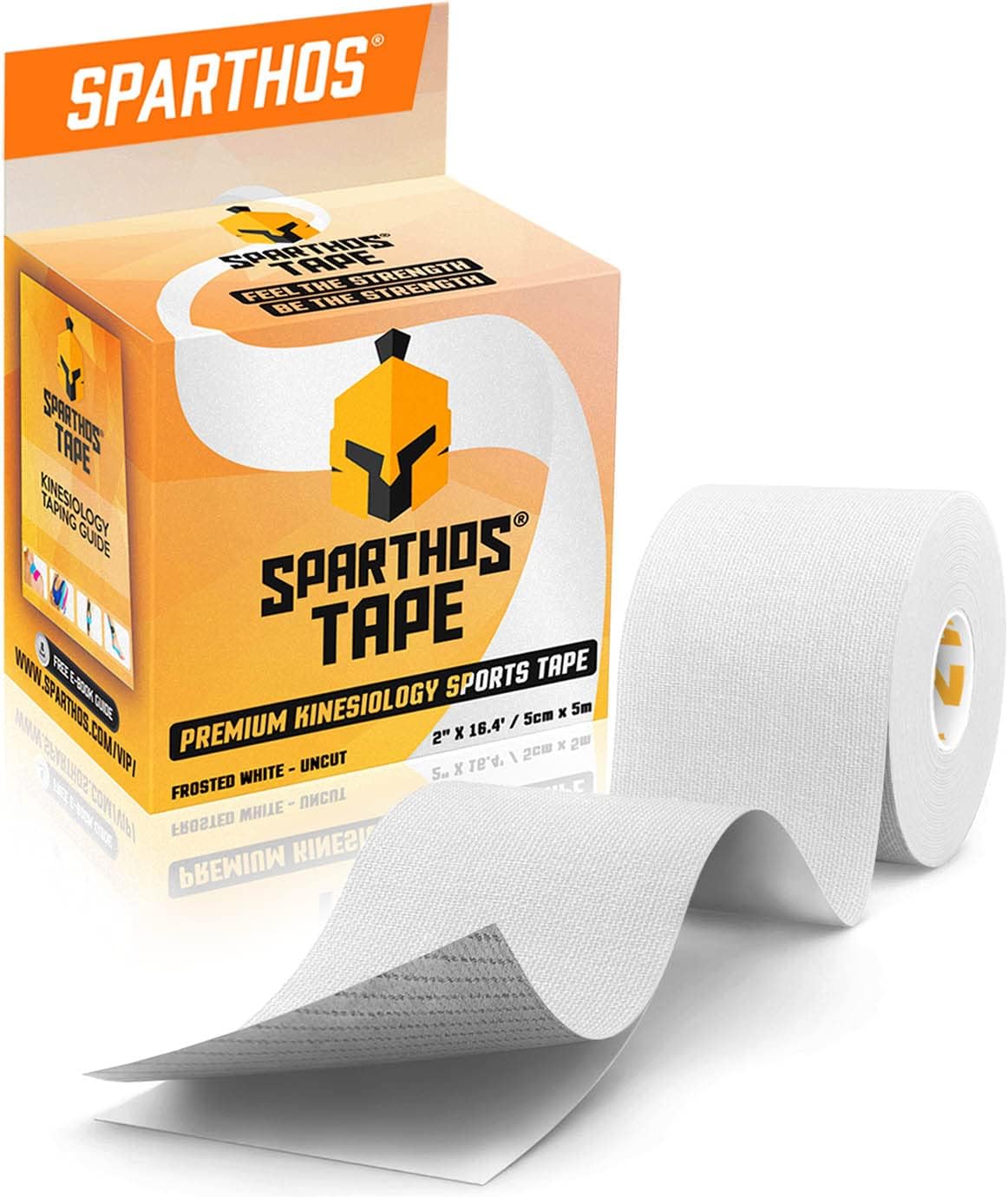 Sparthos Kinesiology Tape - Incredible Support for Athletic Sports and Recovery - Free Kinesiology Taping Guide! - Uncut 2 inch x 16.4 feet Roll