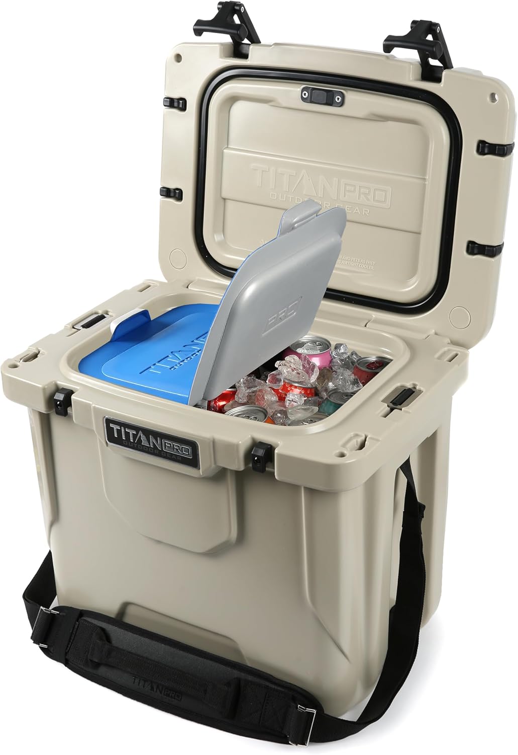 High Performance Ice Chest - 25 Quart Capacity - Hard Cooler with Ice Saver Performance Booster and Microban Protection - Driftwood Tan