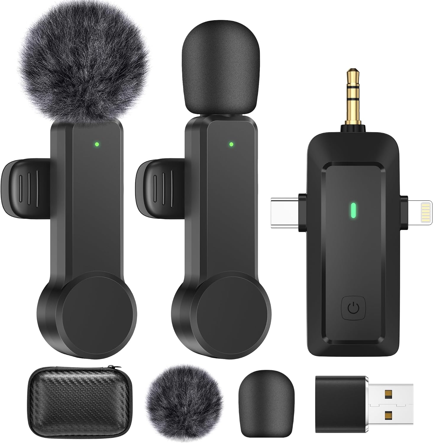 Wireless Lavalier Microphone for iPhone Android Camera  Cordless Lapel Mics for Video Recording, Live Streaming, YouTube, TikTok, Vlog, Interview