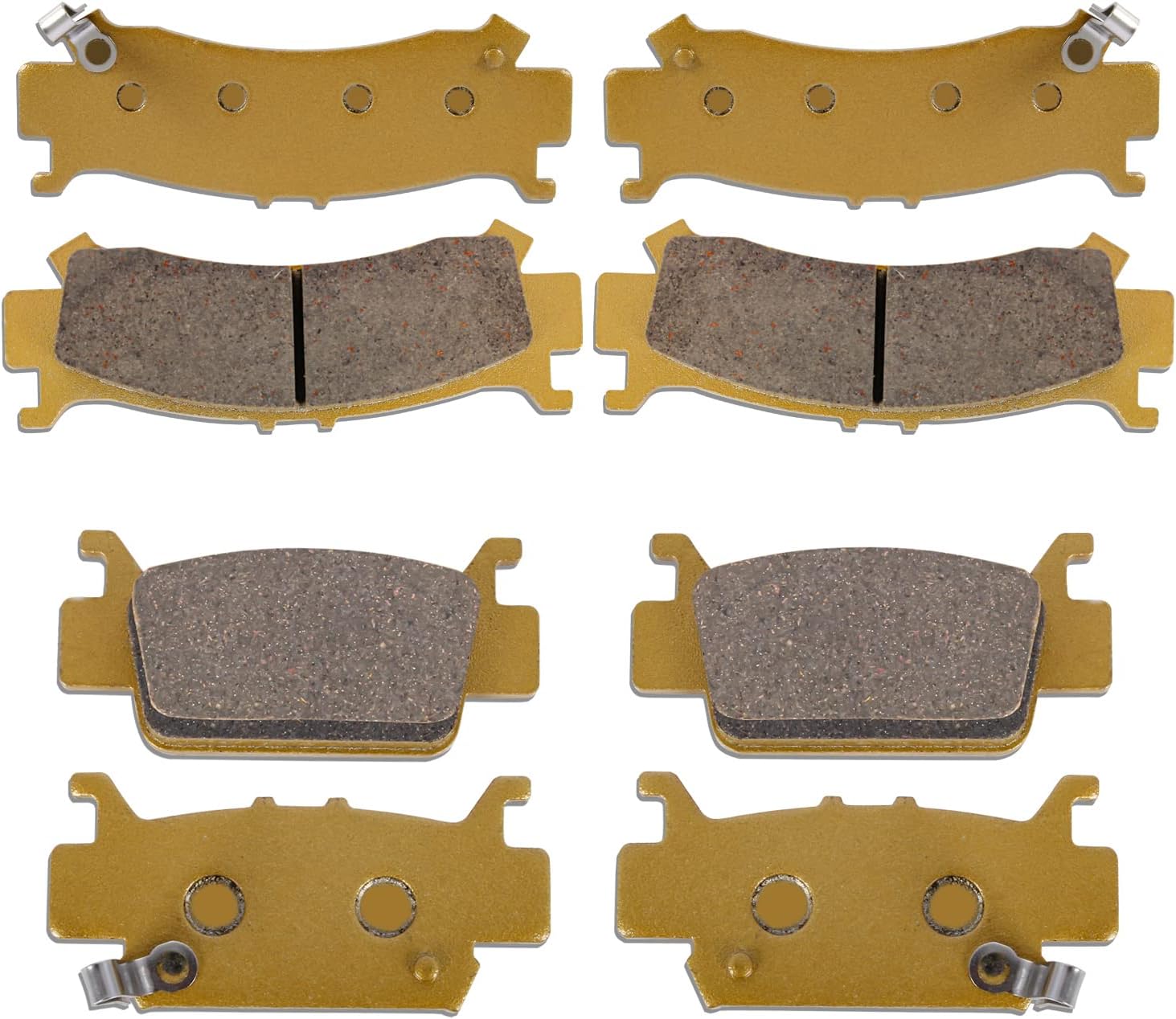 RANSOTO Brake Pad Compatible With 2016-2023 Honda Pioneer 1000, Pioneer 1000-5 | 2019-2023 Honda Talon 1000R 1000X - Replaces 06451-HL4-A01, 06431-HL4-A01 Ceramic Front & Rear Kit