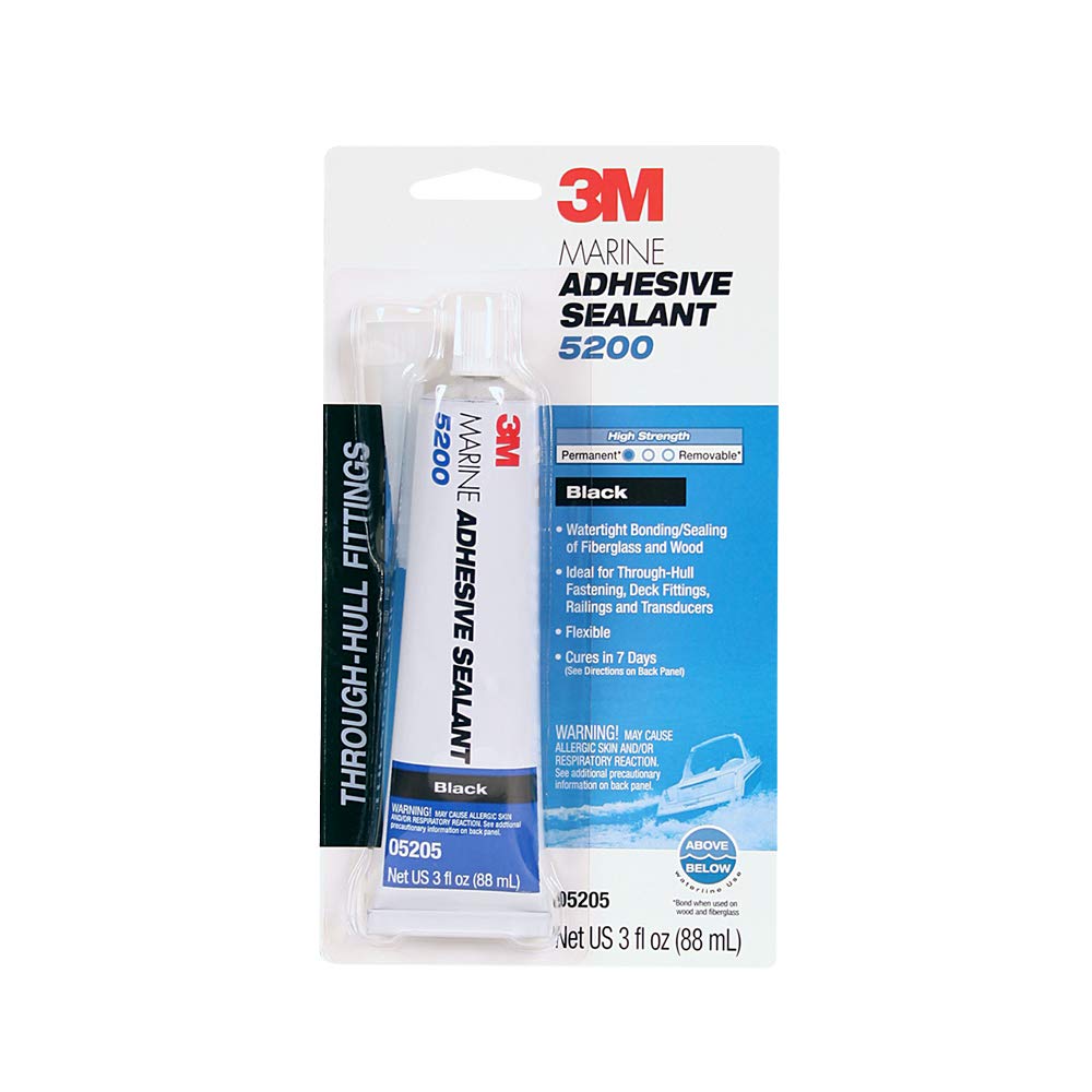 3M TALC Marine Adhesive Sealant 5200 - Permanent Bonding and Sealing for Boats and Marine Applications - Black - 3 Ounces