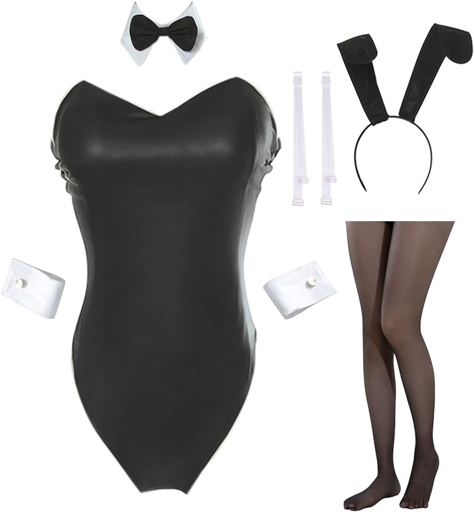Im between a small/medium, I purchased a medium and the bunny suit looks and fits great but the black and gold piece that goes on top barely fit! So if youre in between sizes go for the bigger size! But the quality is good and stretchy